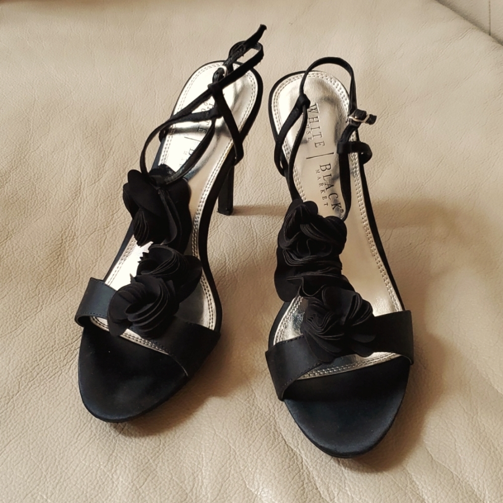 WHBM Black Beverly Heels. Size 9